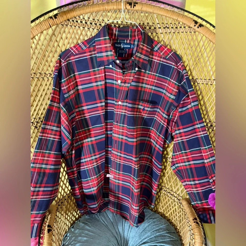 Ralph Lauren Men’s Big Shirt Plaid Size L - Picture 5 of 6